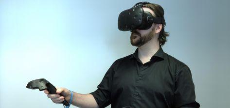 man using virtual reality